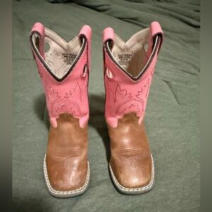 Old West Kids' Pink and Brown Western Boots